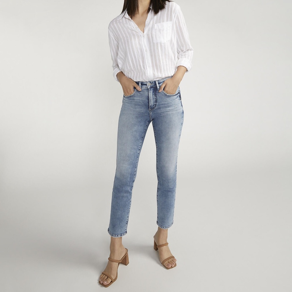 Silver Jeans Isbister High Rise Straight Leg Jeans